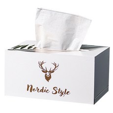 JHCompany 노르딕 아트 레터링 티슈 박스, 화이트, 1개
