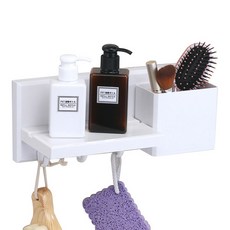 마켓피오 욕실 수납 심플사각 꽂이 타입1, 화이트, 1개