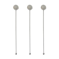 Bogen 硬幣造型攪拌棒, 銀, 3個