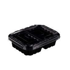 COOK&LOCK 密封容器 盒身 蓋子 套組 黑色 19155-2號-2格, 300套