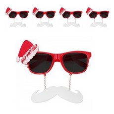 聖誕帥氣迷你帽子聖誕老人鬍子太陽眼鏡, 混色, 5個