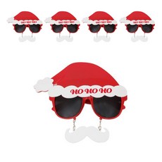 聖誕節帥氣大帽子聖誕老人鬍鬚太陽眼鏡, 混色, 5個