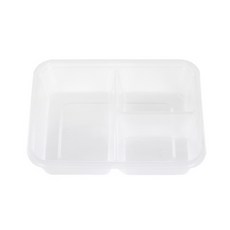 DAESUNG 多用途密封方形容器 3格 透明 2.7L 1300ml, 200個, 1入