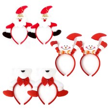 聖誕節大玩偶髮箍 雪人+聖誕老人+白熊, 混色, 2套