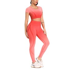 Ahope 女款漸層圓領瑜珈上下衣套裝