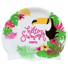 印花矽膠泳帽, 白色的