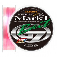지세븐 토너먼트 진 FC MARK 1 베이트 낚싯줄 12LB, 투명 + 핑크, 1개