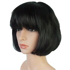 短髮派對假髮 B1, 黑色的, 3個