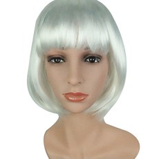 短髮派對假髮 B5, 白色, 3個