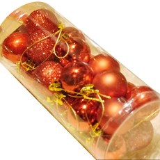 STUPID 聖誕節裝飾球 4cm, 紅色