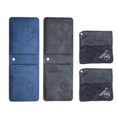 birdie79 皮夾 2入+高爾夫球毛巾 2入, 推桿門將（黑色、藍色）、球巾（黑色）