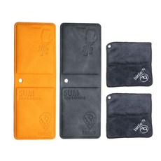 birdie79 皮夾 2入+高爾夫球毛巾 2入, 推桿門將（黑色、橙色）、球巾（黑色）