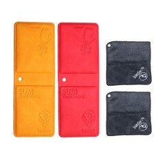 birdie79 鈔票夾式 SUM clip 推桿套夾 2入 + 高爾夫球擦拭巾 2入 組, 推桿套夾(紅色, 橘色), 高爾夫球擦拭巾(黑色)