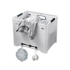 Zemi World 移動式可折疊洗衣收納籃, 白色, 1個