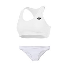 VENDIS 女款海灘泳裝 比基尼上衣 F702 + 簡約泳褲 F804, 白色