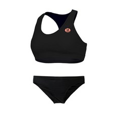 VENDIS 女款海灘泳裝 比基尼上衣 F702 + 簡約泳褲 F804, 黑色