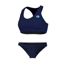 VENDIS 女款海灘泳裝 比基尼上衣 F702 + 簡約泳褲 F804, 海軍藍