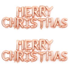 WOW PARTY KOREA 聖誕快樂 鋁箔氣球, 玫瑰金, 2個