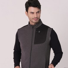 Cleveland GOLF Thermogram男款彈力高領方格絎縫口袋配色高爾夫背心 CGKMVT112