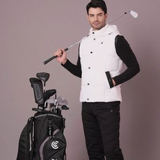 Cleveland GOLF Thermo Plus男款方格絎縫可拆連帽高爾夫背心 CGKMVT115