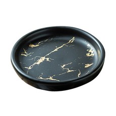 華麗金色大理石紋香皂盤, 黑色, 1個