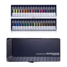 MijELLO 美捷樂 水彩顏料 15ml+調色盤 40格套組, 34 種顏色