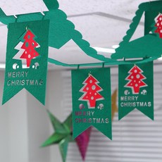 LivingDA 毛氈天花板 3D 花環 4p, 綠色