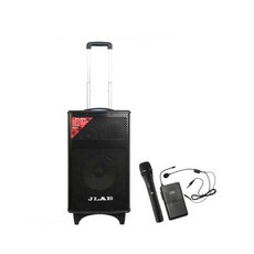 제이랩 이동식 충전 스피커 앰프 150W + 핸드 마이크 + 헤드셋 마이크, MKQ-120EU