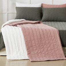 FRESH FIND 素色絎縫棉被, 粉色