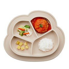 coaa coaa 雲朵造型吸盤式餐盤, 沙色