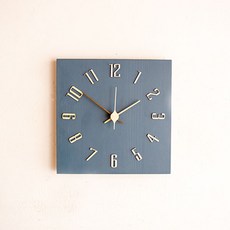 Seoun Art 木質靜音小型掛鐘 B款, 藍色