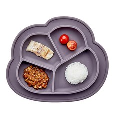 coaa coaa 雲朵造型吸盤式餐盤, 深可可色