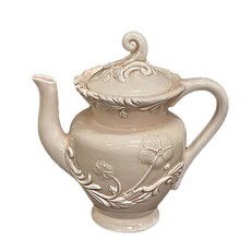 ELIOS 花卉雕刻陶瓷茶壺 B款, 600毫升, 粉色的