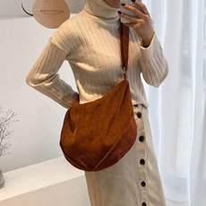 FROM HEAVEN 素色燈芯絨單肩包 S307+絨球鑰匙圈