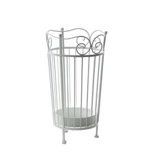 長腳時鐘圓筒型雨傘架 金屬白色 khhl182, 1個