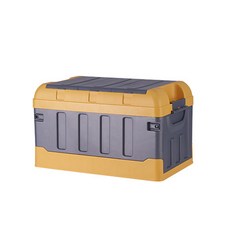 隱藏式折疊露營折疊生活箱收納 70L, 黃灰色, 1組