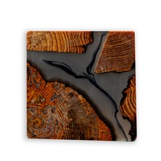 You&Me松樹樹脂茶道杯墊茶杯墊茶壺墊, 木紋, 1個