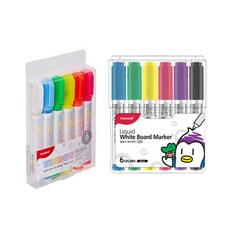 MONAMI 慕那美 窗戶彩繪麥克筆 6入+彩色白板筆組 6色, 混色, 1套