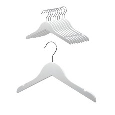 兒童款原木衣架, 白色, 10入