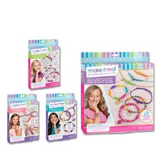 make it real DIY 手鍊套組字母首字母 + 極光粉彩 + 宇宙之星 Bling Bling + 彩虹珠寶, 混色, 1套