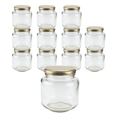 玻璃瓶低型金L-1000g, 12入