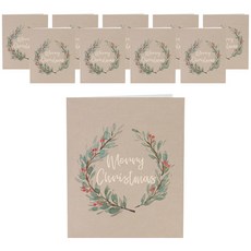 聖誕花圈卡片, 混合顏色, 10個