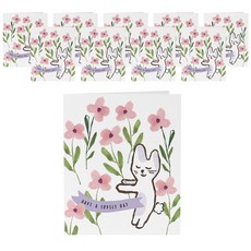 兔子禮物卡, 混合顏色(卡片), 白色(信封), 10個