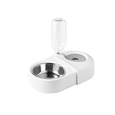 ShuShuPet 半自動寵物澆水餐具, 白色的, 1個