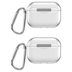 Le Meilleur AirPods 防變色透明TPU保護殼 + 防鐵粉貼紙 + 登山扣組, 2個, 透明, AirPods 3代