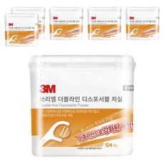 3M 雙線細滑牙線棒 散裝, 124支, 6盒