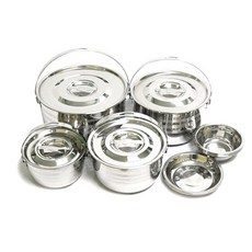 Madangbal 哈囉露營 三層底不鏽鋼露營套鍋餐具組 21p, 混合色