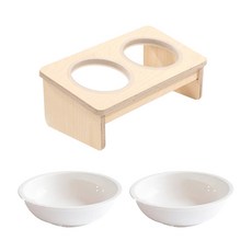 白樺木餐桌 2格+矽膠密封圈 2入+淺碗 小型 2入組, 混色, 1套