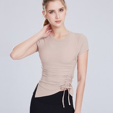 Floz 女款圓領蝴蝶結綁帶彩色短袖