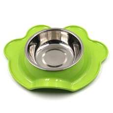 반려동물 엽동네 미끄럼방지 밥그릇 급식기 RK_289, 그린, 1개